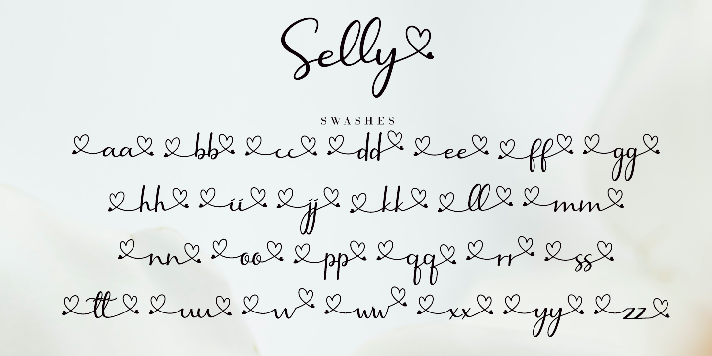 Пример шрифта Selly Calligraphy Regular